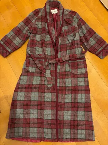 롱 가운 롱 코트 코트 Saint Clair 체크 무늬