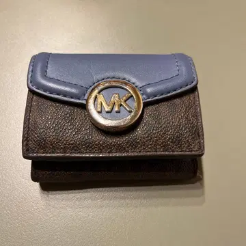 MICHAEL KORS 3단 폴더형 지갑 다크 브라운/블루
