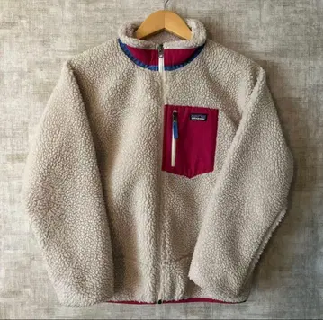 patagonia 플리스 자켓 M 베이지/와인 레드