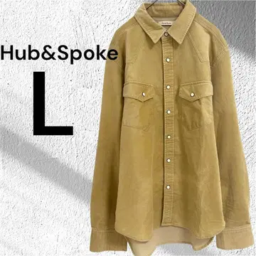 허브 앤 스포크 코듀로이 셔츠 롱 긴팔 L 면 카멜 겉옷