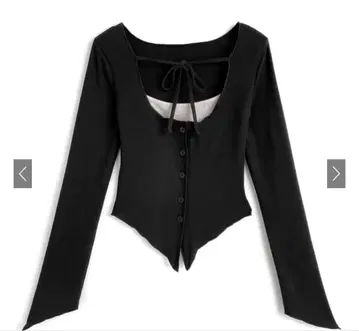 GRL 그레일 grl 프론트 리본 V컷 도킹 상의[ks137]