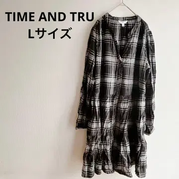 TIME AND TRU [ L ] 체크 무늬 롱 원피스