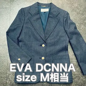 EVA DCNNA 미실루엣 스트라이프 패턴 네이비 긴팔 자켓