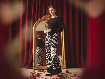 LONDON-LONDON 믹스 아트 프린트 팬츠