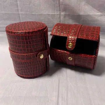 빨간색 크로커다일 무늬 손목시계 케이스(Lunage)