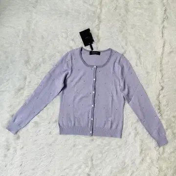 새상품 저스길리티 가디건 비쥬 울 혼방 라벤더