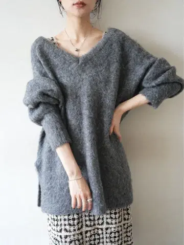 미사용 새상품 오버 모헤어 니트 풀오버 Lumier