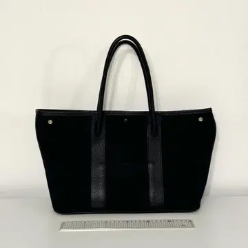 바니스뉴욕 토트백 캔버스 천연 가죽 블랙