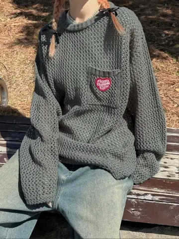 [ sedacle ] 포켓 부착 메쉬 니트 [ 완판템 ]