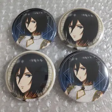 진격의 거인 트릴리지 진격반점 찬란국화 캔뱃지 미카사 4개