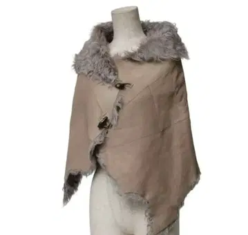 무스탕 스톨 숄 판초 천연 가죽 리얼 무스탕