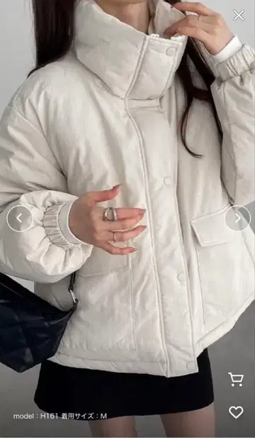 and me 더블 포켓 충전솜 다운 자켓 아이보리 M