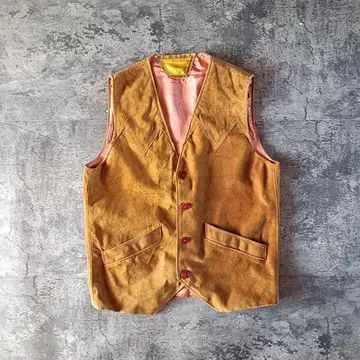 구제 빈티지 스웨이드 가죽 베스트