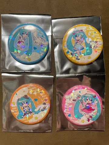 하츠네 미쿠 산리오 시나모롤 PARCO 캔뱃지 4개