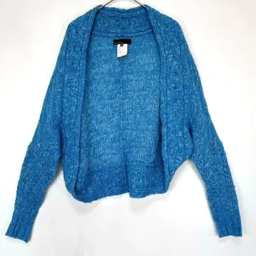 b+ab 비플러스에이비 모헤어 볼레로 가디건 블루 계열 알파카 혼방