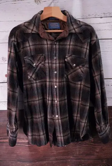 PENDLETON 80'S 울 체크 셔츠 usa제