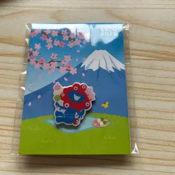오사카 간사이 엑스포 한정판 미야쿠미야쿠 벚꽃 후지산 경단 핀 배지