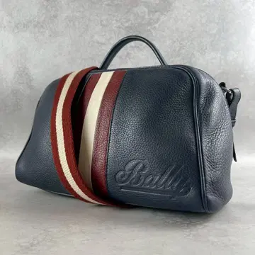 [ 인기 모델 ] BALLY 2way 숄더 핸드 레스포 가죽 네이비 컬러