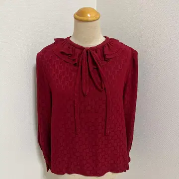 프릴 달린 리본 타이 긴팔 블라우스 쇼와 레트로 블라우스 셔츠 빈티지