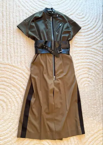 사카이 sacai 가죽 벨트 도킹 원피스