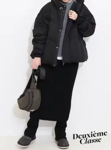 Deuxieme Classe CAPRI 리브 니트 스커트 블랙