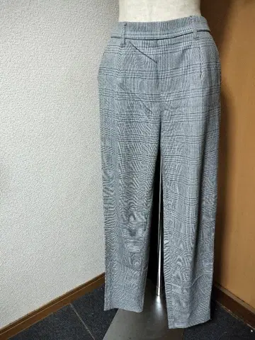 귀여운 슈라루 체크 와이드 팬츠 사이드 포켓 포함