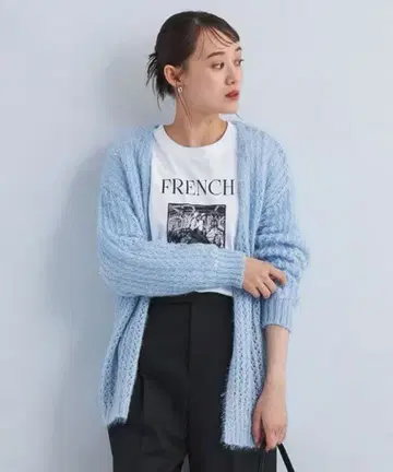 greenlabelrelaxing 프론트 오픈 라메 가디건