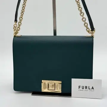 [컨디션 최상] FURLA MIMI 숄더백 플랩 가죽 그린