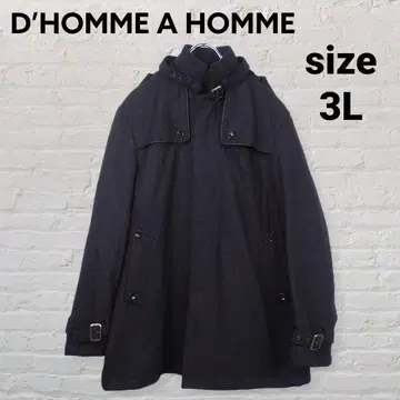 D'HOMME A HOMME 울 혼방 모즈 코트 3L 충전솜 퀼팅