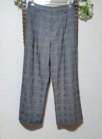 새상품급 Reflect 글렌체크 패턴 와이드 팬츠 11호 울 97%