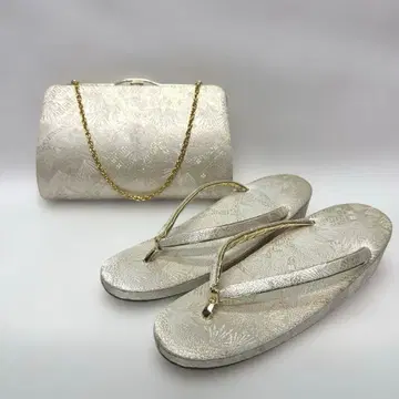 조리 새상품 기모노 일본 의류 조리 샴페인 골드 금 백 가방