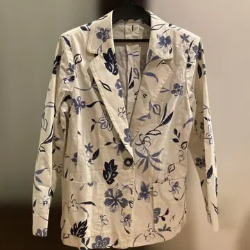 꽃무늬 테일러드 자켓 어깨 패드 포함