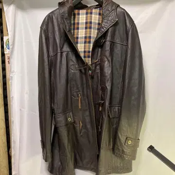 브라운 가죽 더플 코트 가마쿠라 구락부 제조