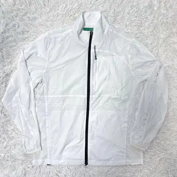 타미힐피거 골프 블루종 지퍼 화이트 메쉬 하이넥