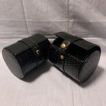 블랙 크로커다일 무늬 손목시계 케이스(Lunage)