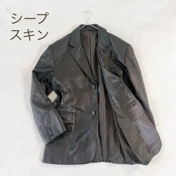 새상품급 WALK PLUS 양가죽 양가죽 빅 사이즈 자켓 블랙 3L