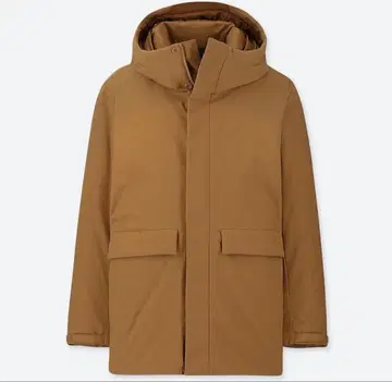 유니클로 하이브리드 다운 후드티 브라운 L 사이즈