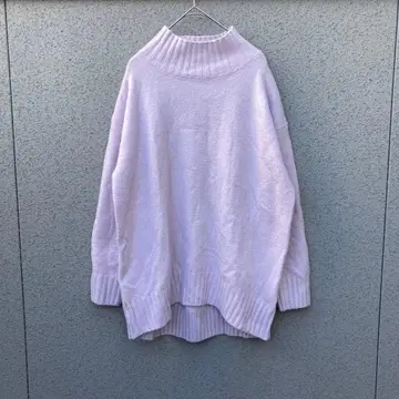 2912 [지유] S 연보라 하이넥 스웨터 니트 오버 사이즈