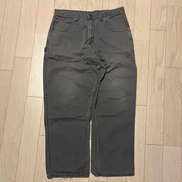 그레이 와이드 핏 워크 팬츠