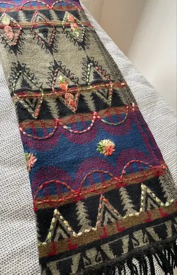 인도 핸드메이드 대형 스톨 머플러 무릎 담요 숄