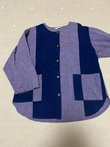 구루메 직물 MINGEI 긴팔 셔츠 튜닉 요리용 앞치마? 미츠노부 직물