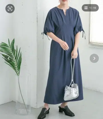 KBF 드로스트 슬리브 허리 턱 원피스