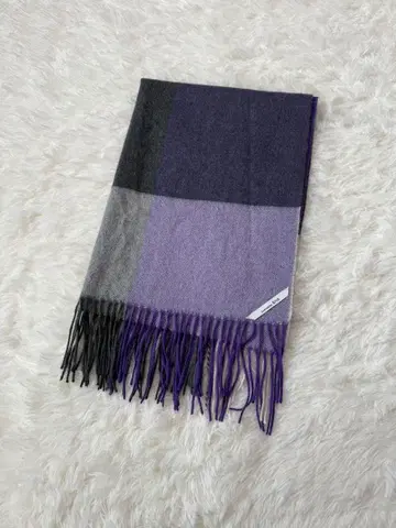 PLST SHA 블록 체크 캐시미어 스톨 대형