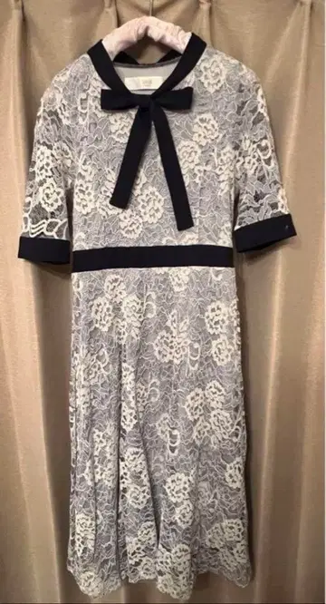 tocco 반팔 레이스 원피스 블루 스카이블루