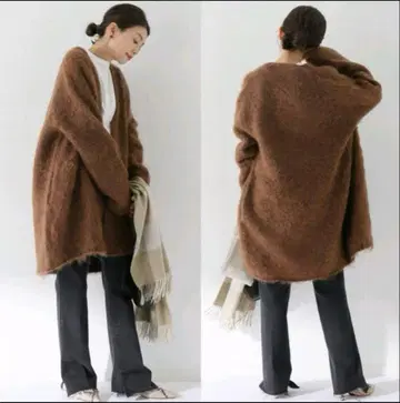 ATON 에이톤 모헤어 샤기 오버사이즈 가디건