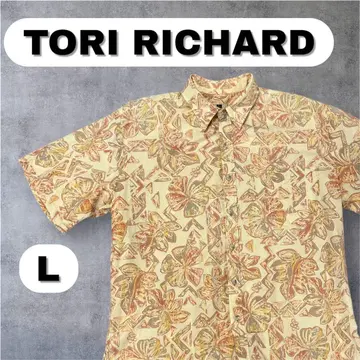 TORI RICHARD USA 하이비스커스 패턴 알로하 셔츠 L 사이즈