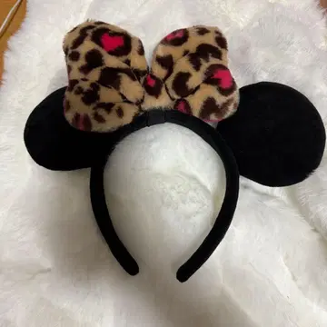 미니 마우스 귀 머리띠 레오파드 무늬