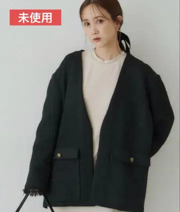 aunt marie's 다나카 리나 씨 노카라 오버 트위드 자켓