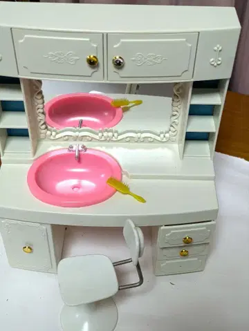 2대 리카짱 화장대 화이트 핑크
