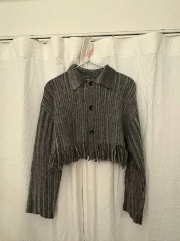 [ BEAMS BOY ] 카스리 프린지 가디건 GREY